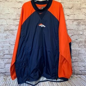 Vtg Nike Team Denver Broncos Windbreaker Sz XL Navy Orange